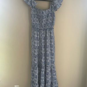 Oddy jumpsuit- blue and white, size large